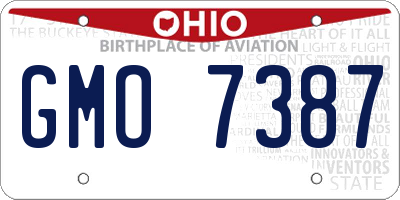 OH license plate GMO7387