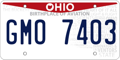 OH license plate GMO7403