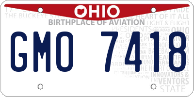 OH license plate GMO7418