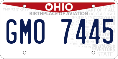 OH license plate GMO7445