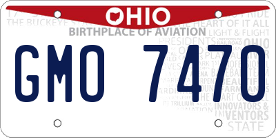 OH license plate GMO7470