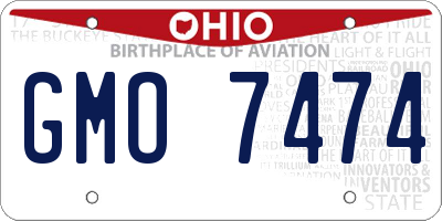 OH license plate GMO7474