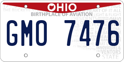 OH license plate GMO7476