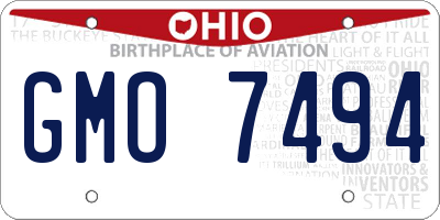 OH license plate GMO7494