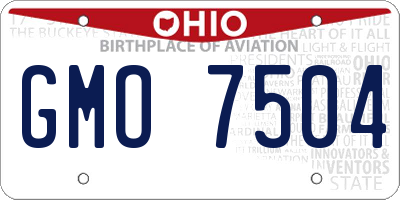 OH license plate GMO7504
