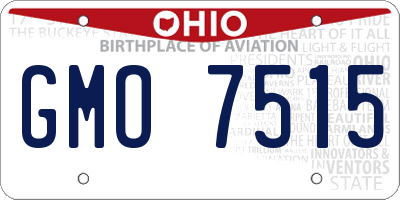OH license plate GMO7515