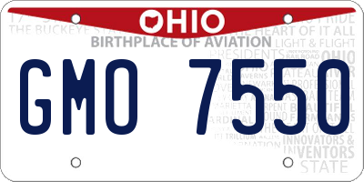OH license plate GMO7550