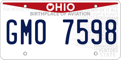 OH license plate GMO7598
