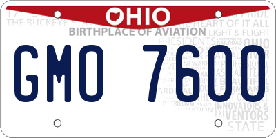 OH license plate GMO7600