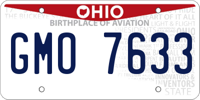 OH license plate GMO7633