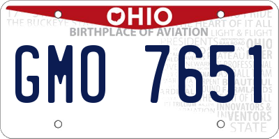 OH license plate GMO7651