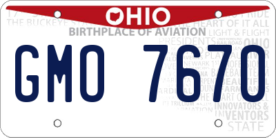 OH license plate GMO7670