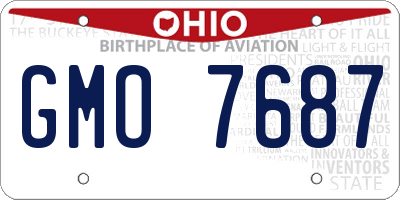 OH license plate GMO7687