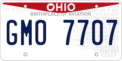 OH license plate GMO7707