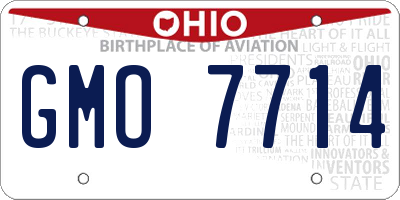 OH license plate GMO7714