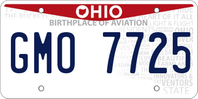 OH license plate GMO7725