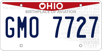 OH license plate GMO7727