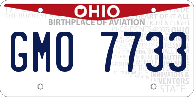 OH license plate GMO7733