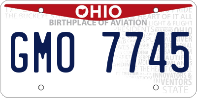 OH license plate GMO7745