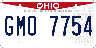OH license plate GMO7754