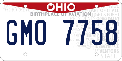 OH license plate GMO7758