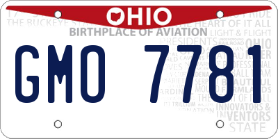 OH license plate GMO7781