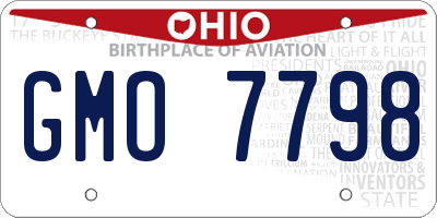 OH license plate GMO7798
