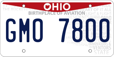 OH license plate GMO7800