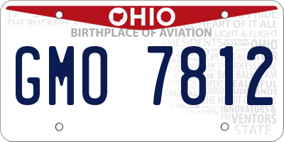 OH license plate GMO7812