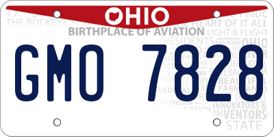 OH license plate GMO7828