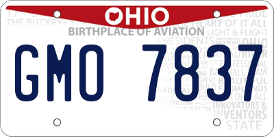 OH license plate GMO7837