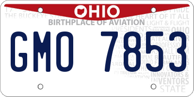 OH license plate GMO7853