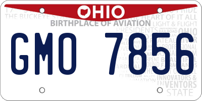 OH license plate GMO7856