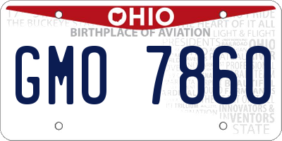 OH license plate GMO7860