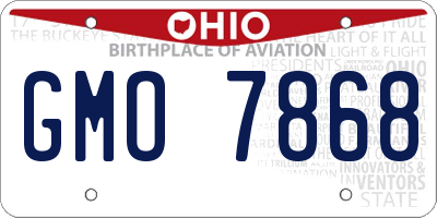 OH license plate GMO7868