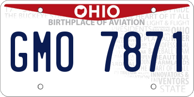 OH license plate GMO7871