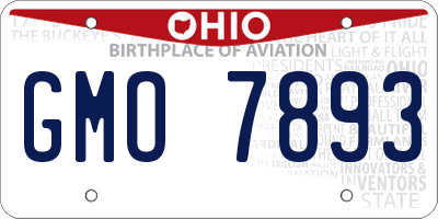 OH license plate GMO7893