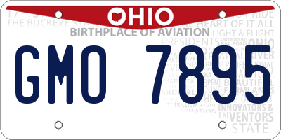 OH license plate GMO7895