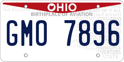 OH license plate GMO7896