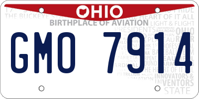 OH license plate GMO7914