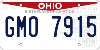 OH license plate GMO7915