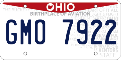 OH license plate GMO7922