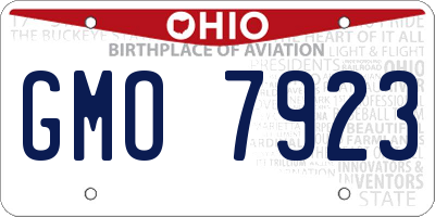 OH license plate GMO7923