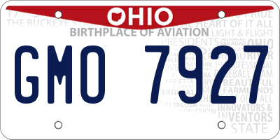 OH license plate GMO7927