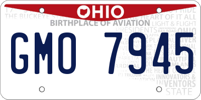 OH license plate GMO7945