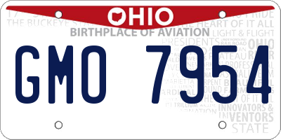 OH license plate GMO7954