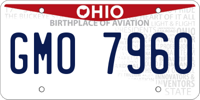 OH license plate GMO7960