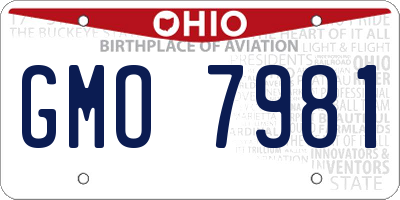 OH license plate GMO7981