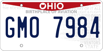 OH license plate GMO7984