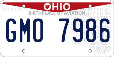OH license plate GMO7986